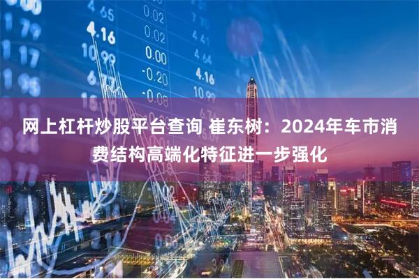 网上杠杆炒股平台查询 崔东树：2024年车市消费结构高端化特征进一步强化